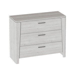 Комод три ящика Мальта белый 106х39х86