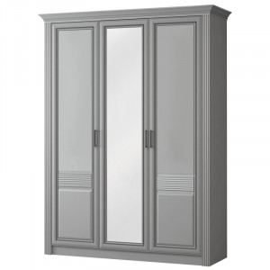 Шкаф распашной трехдверный Орлеан  серый стальной 173см