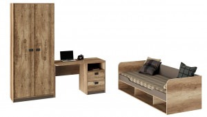 Детская «Пилигрим» (Дуб Каньон светлый, Фон серый)