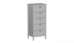 Комод высокий 5-ящиков  Фрея Белый 58х45х130