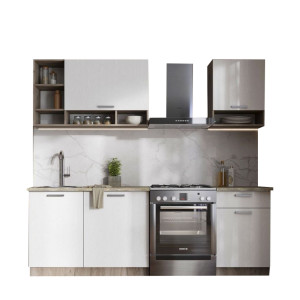 Кухня прямая Рица  Дуб крафт серый/белый 160см