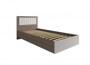 Кровать односпальная 90х200 с подъемным механизмом Роза Орех франклин карамельный/Бежевый