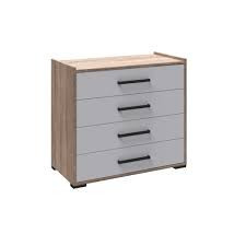 Комод 4-ящика Соната белый/дуб сонома 85х43х75