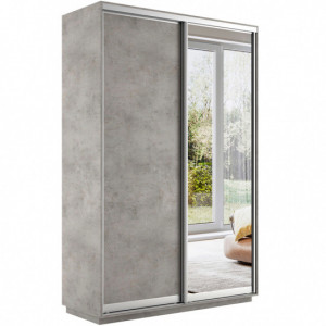 Шкаф-купе 2-х створчатый Экспресс Медиум бетон/зеркало 120х60х220