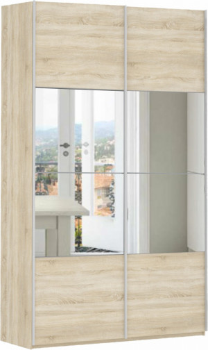 Шкаф-купе 2-х створчатый Прайм дуб Сонома/зеркало 140х57х230