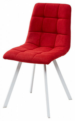 СТУЛ CHILLI SQUARE UF860-16B КРАСНЫЙ, ТКАНЬ/ БЕЛЫЙ КАРКАС М-CITY