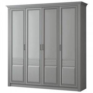 Шкаф распашной четырехдверный Орлеан  серый стальной 223см