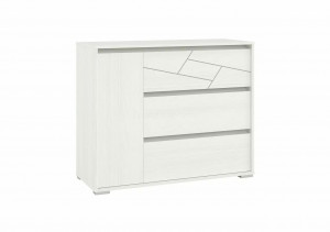 Комод с дверкой и тремя ящиками Аделина белый