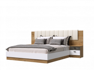 Кровать Адель 1,4 с подъемным механизмом + мягкое изголовье + тумбочки