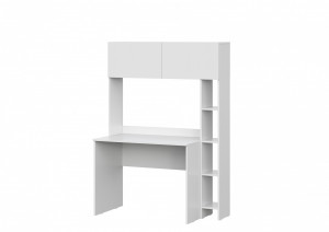Стол компьютерный письменный прямой с полками Майнд-02 белый 120см