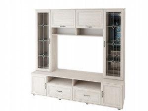 Гостиная витрина центральная секция Классика Анкор светлый 200х54х193