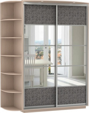 Шкаф-купе 2-х створчатый Оптим ясень шимо светлый/зеркало/экокожа 120х45х220