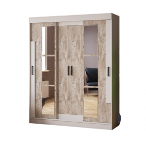 Шкаф-купе распашной 4-х створчатый Твист Белый Бежевый 170х53х210