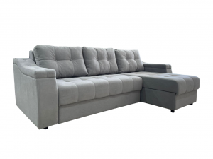 Диван угловой раскладной Орлеан-3 серый велюр 255х170