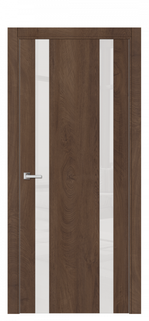 Межкомнатная дверь А3 ДО бакаут золотой из Экошпона со стеклом белым 80х200