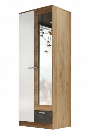 Шкаф Адель (платяной) 0.8 белый глянец