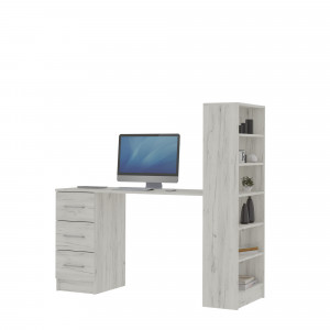 Стол письменный Гранд Дуб Крафт Белый 145х52х135