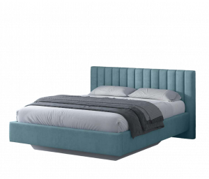 Кровать двуспальная Виола  Велюр голубой 160x200