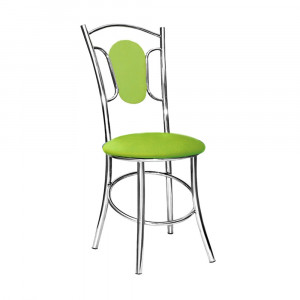 Стул кухонный Альфа хром/зеленая экокожа 55х45х77