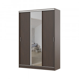 Шкаф-купе 3-х створчатый Альянс Венге/зеркало 150х61х220