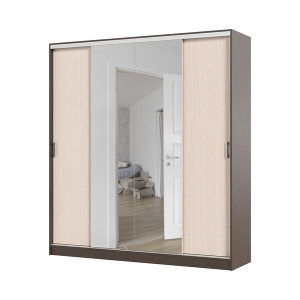 Шкаф-купе 4-х створчатый Альянс с зеркалом Белфорт/Венге 200х61х220