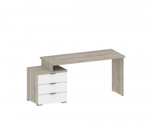 Стол письменный прямой 3 ящика Анима Белый/серый 165х56х74