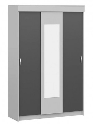 Шкаф-купе трехдверный Бассо серый антрацит 130см
