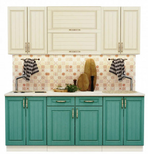 Кухня Лондон  дуб крем зеленый 180см