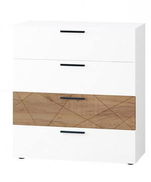 Комод Джерси белый/дуб золотой 90х40х97