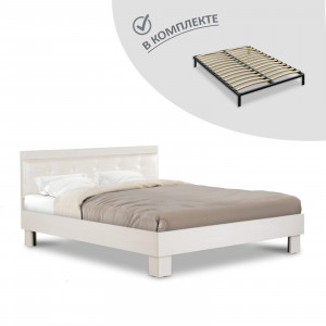 Кровать полутороспальная 140х200 с ортопедическим основанием Азалия Бодега Белый