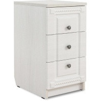 Тумба прикроватная 3 ящика Азалия Бодега белая 35х45х67