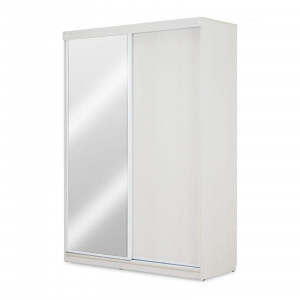 Шкаф-купе распашной 2-х створчатый с зеркалом Азалия 24 Бодега Белый 160х55х216