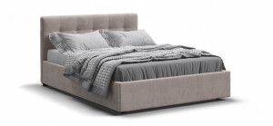 Кровать полутороспальная  140х200 с ПМ Белла велюр Монолит латте