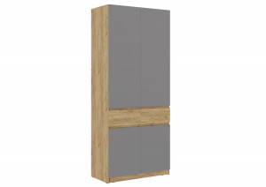 Шкаф распашной 2-х створчатый Бостон ШК-001 серый 100х51х236