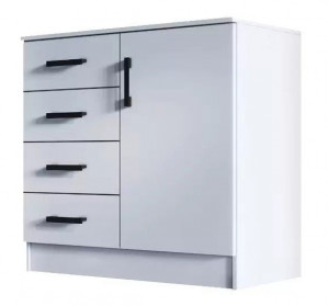 Комод К800-1Д четыре ящика и дверь белый 80х44х83