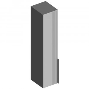 Пенал с полками Вита серый ЛОФТ 40х52х220