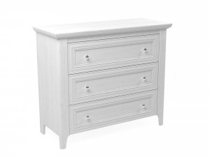 Комод с 3 ящика КЛЕР Дуб галифакс белый  112х46х96