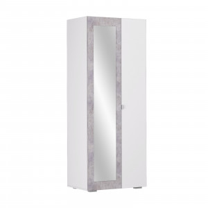 Шкаф распашной 2-х створчатый с зеркалом  Акцент серый 80х53х202