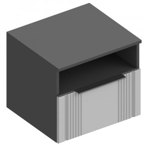 Тумба прикроватная с ящиком и нишей Вита серый ЛОФТ 50х45х45