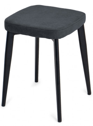 Табурет мягкий Ева велюр графит/черный металл