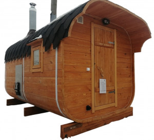 Баня-квадро с козырьком Сосна светло коричневая 200х400