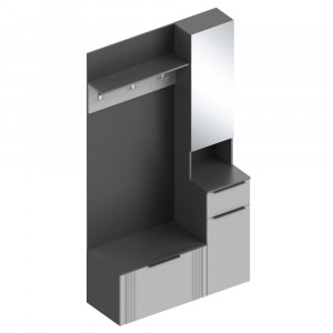 Прихожая Вита правое исполнение серый 120х45х220