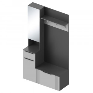 Прихожая Вита левое исполнение серый 120х45х220