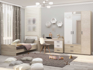 Комплект мебели для детской Эверест дуб кронберг/белый