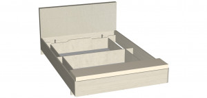 Кровать двухспальная Беата 160х200 с банкеткой ортопедическое основание дуб белый