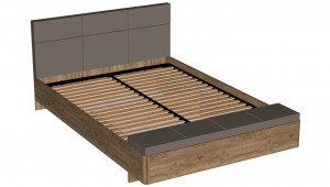 Кровать двухспальная Беата 160х200 с банкеткой ортопедическое основание дуб приморский