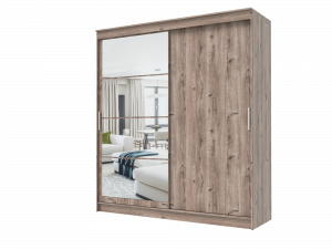 Шкаф-купе 2-х створчатый с зеркалом ГРАНД дуб горный 160х61х220