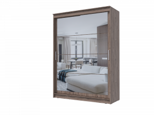 Шкаф-купе 2-х створчатый с зеркалом ГРАНД Дуб Горный 160х61х220