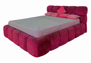 Кровать двуспальная Бамбл 140х200 красная интереьерная