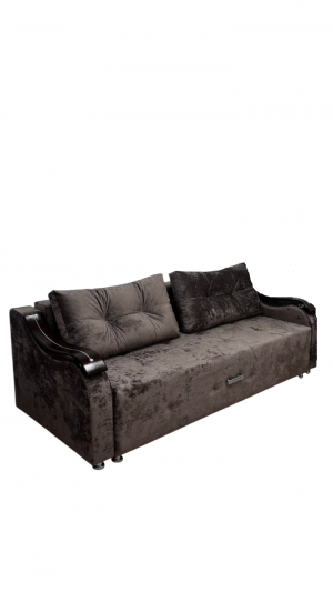 Диван прямой раскладной ППУ Еврокнижка коричневый плюш 220 см